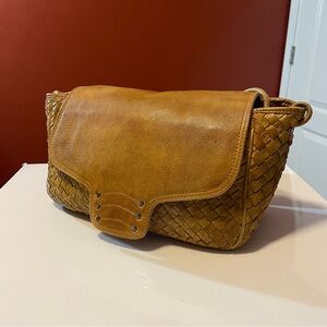 Anabaglish‎ Women’s Sawyer Elegant Tan Boho Leather Woven Shoulder Bag